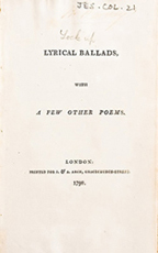 William Wordsworth and S.T.Coleridge, Lyrical Ballads, with A Few Other Poems, London, 1798