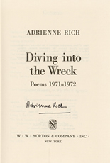 Adrienne Rich, Diving into the Wreck; poems 1971-1972, New York, 1973