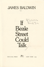 James Baldwin, If Beale Street Could Talk, New York, 1974